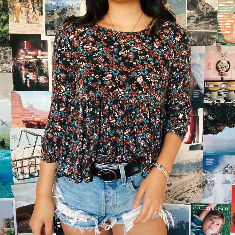 american eagle flower peplum !